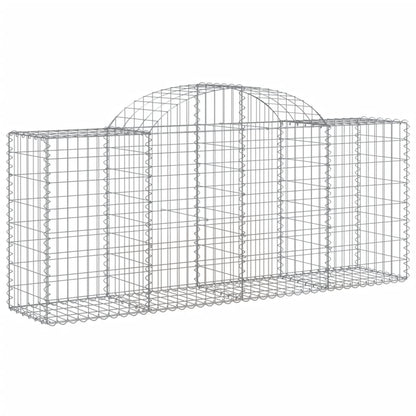 NNEVL Arched Gabion Baskets 3 pcs 200x50x80/100 cm Galvanised Iron