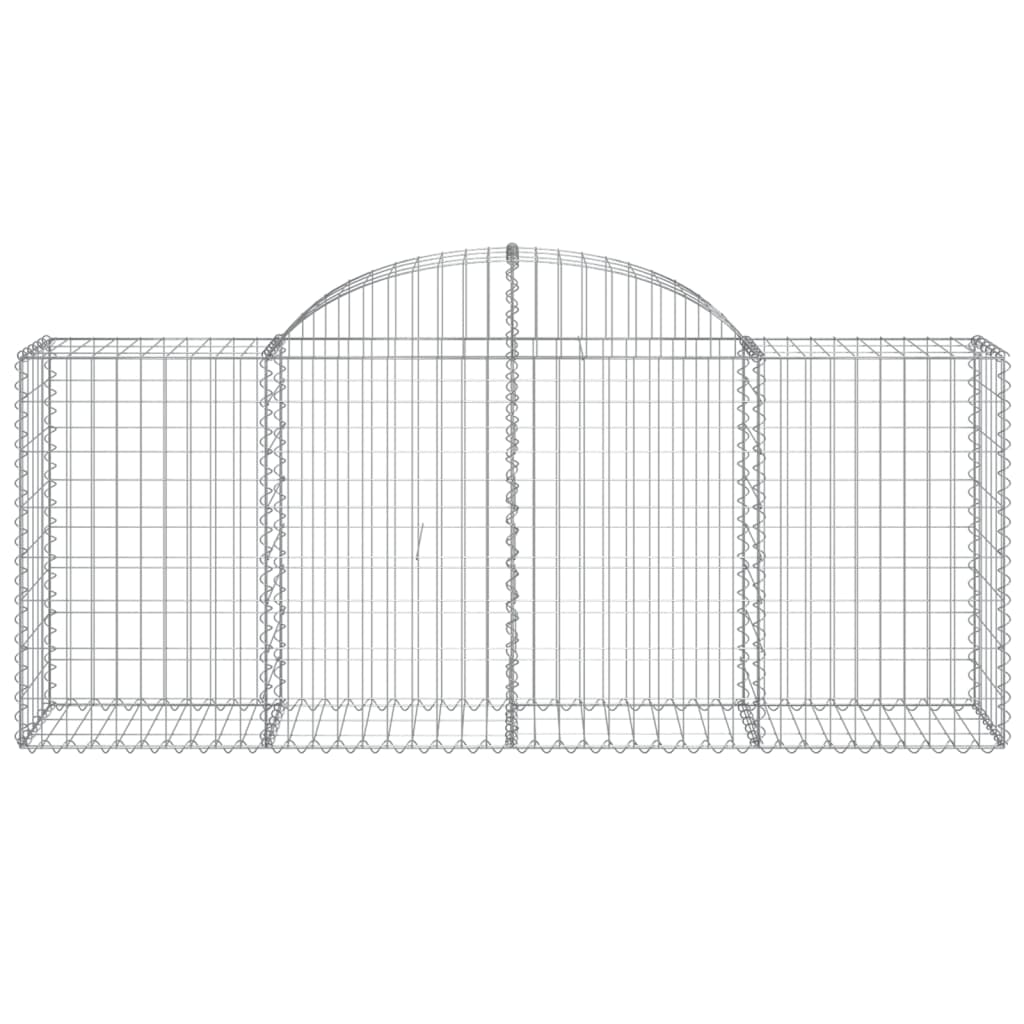 NNEVL Arched Gabion Baskets 3 pcs 200x50x80/100 cm Galvanised Iron