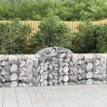 NNEVL Arched Gabion Baskets 3 pcs 200x50x80/100 cm Galvanised Iron