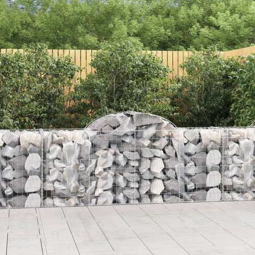 NNEVL Arched Gabion Baskets 3 pcs 200x50x80/100 cm Galvanised Iron