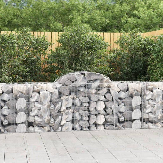 NNEVL Arched Gabion Baskets 3 pcs 200x50x80/100 cm Galvanised Iron