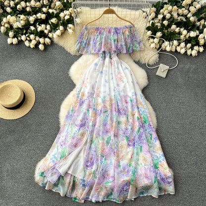 Fairycore Floral Midi Dress – Ruffled Lace & Slim Summer Fit