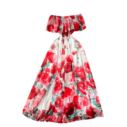 Fairycore Floral Midi Dress – Ruffled Lace & Slim Summer Fit