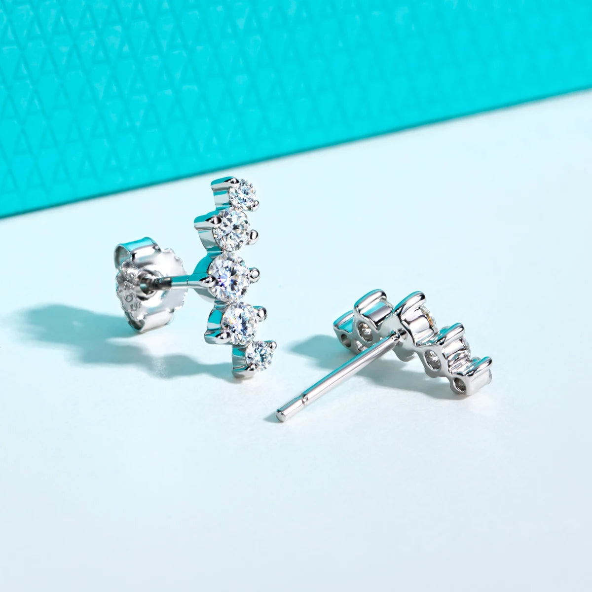 AnuJewel 1.04ct Moissanite Gold-Plated Sterling Silver Stud Earrings for Women