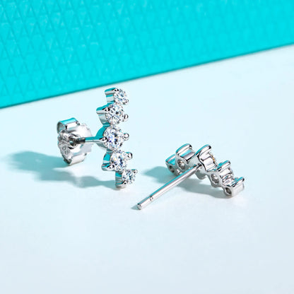 AnuJewel 1.04ct Moissanite Gold-Plated Sterling Silver Stud Earrings for Women