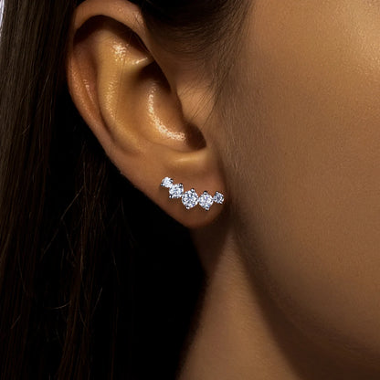 AnuJewel 1.04ct Moissanite Gold-Plated Sterling Silver Stud Earrings for Women