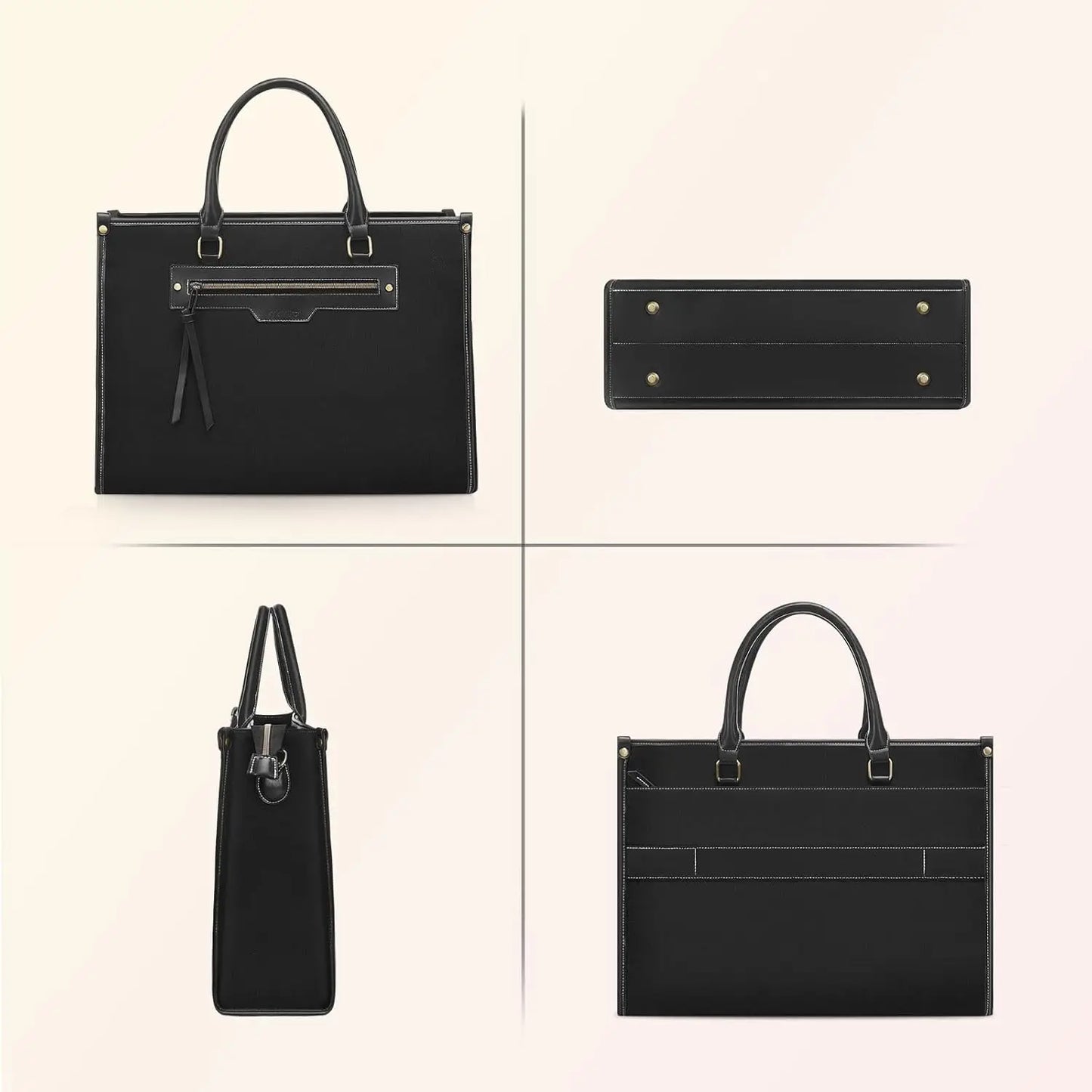 Women’s 15.6-Inch Laptop Tote Bag – Canvas Work & Travel Shoulder Handbag