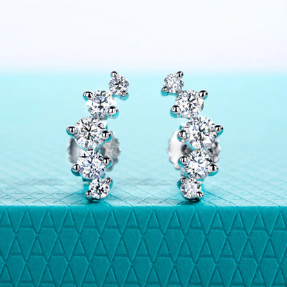 AnuJewel 1.04ct Moissanite Gold-Plated Sterling Silver Stud Earrings for Women