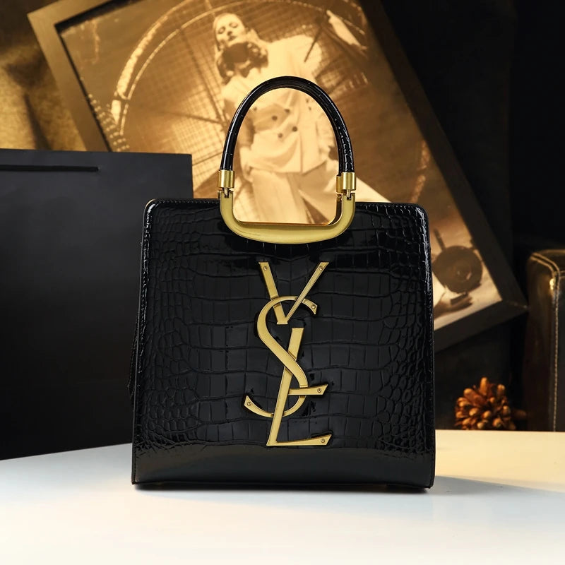 Women’s Crocodile Print Tote Bag – Light Luxury Shoulder & Crossbody Handbag