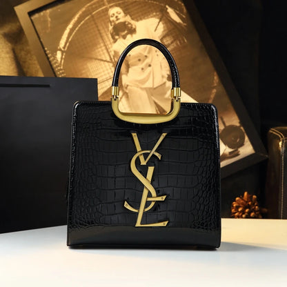 Women’s Crocodile Print Tote Bag – Light Luxury Shoulder & Crossbody Handbag