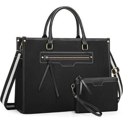 Women’s 15.6-Inch Laptop Tote Bag – Canvas Work & Travel Shoulder Handbag