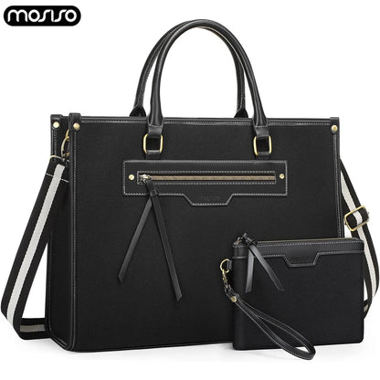 Women’s 15.6-Inch Laptop Tote Bag – Canvas Work & Travel Shoulder Handbag