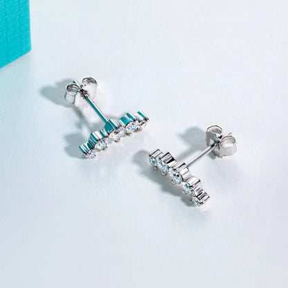 AnuJewel 1.04ct Moissanite Gold-Plated Sterling Silver Stud Earrings for Women