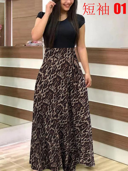 Women’s Floral Color-Block Swing Dress