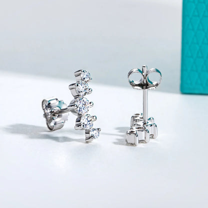 AnuJewel 1.04ct Moissanite Gold-Plated Sterling Silver Stud Earrings for Women